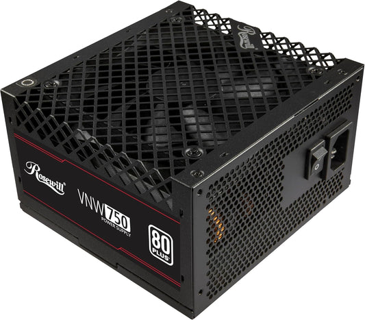 Rosewill VNW 750W 80+ White Certified, Non-Modular Active PFC Design, Low-Noise Power Supply, Electrolytic Capacitor, 120mm FDB Silent Fan