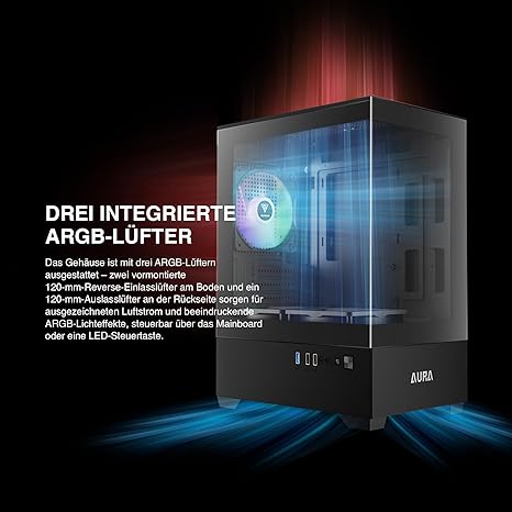 GAMDIAS Micro-ATX Tower Computer Case with Tempered Glass