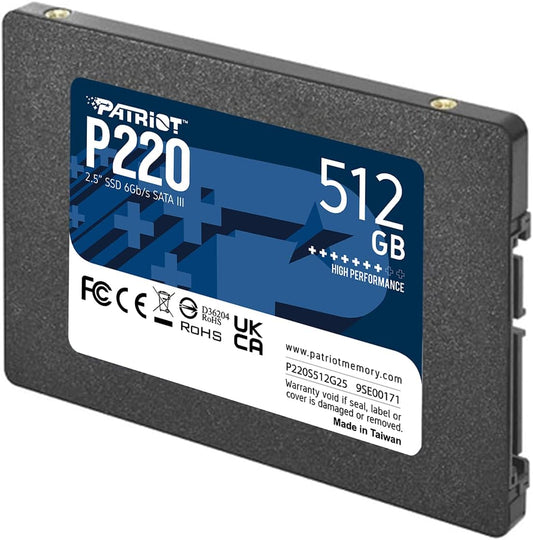 Patriot Memory P220 512GB Internal SSD - SATA 3 2.5" - Solid State Drive