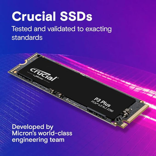 Crucial P3 Plus 500GB PCIe Gen4 3D NAND NVMe M.2 SSD, up to 5000MB/s image 1