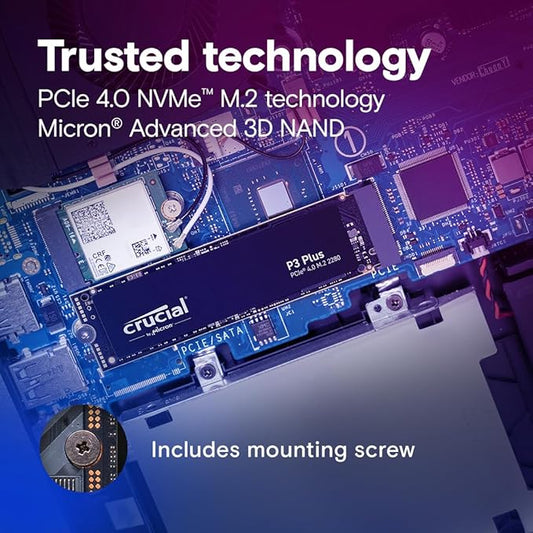 Crucial P3 Plus 2TB PCIe Gen4 3D NAND NVMe M.2 SSD image 1