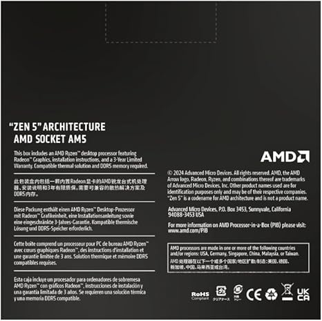 AMD Ryzen™ 9 9900X 12-Core, 24-Thread Unlocked Desktop Processor image 1