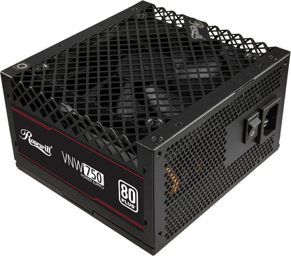 Rosewill VNW 750W 80+ White Certified, Non-Modular Active PFC Design, Low-Noise Power Supply, Electrolytic Capacitor, 120mm FDB Silent Fan