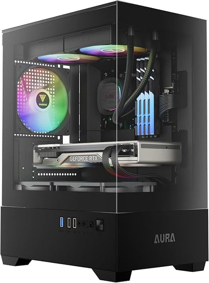 GAMDIAS Micro-ATX Tower Computer Case with Tempered Glass