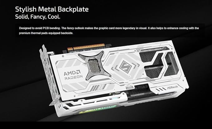 ASRock AMD Radeon RX 9070 XT Steel Legend 16GB White GPU image 3