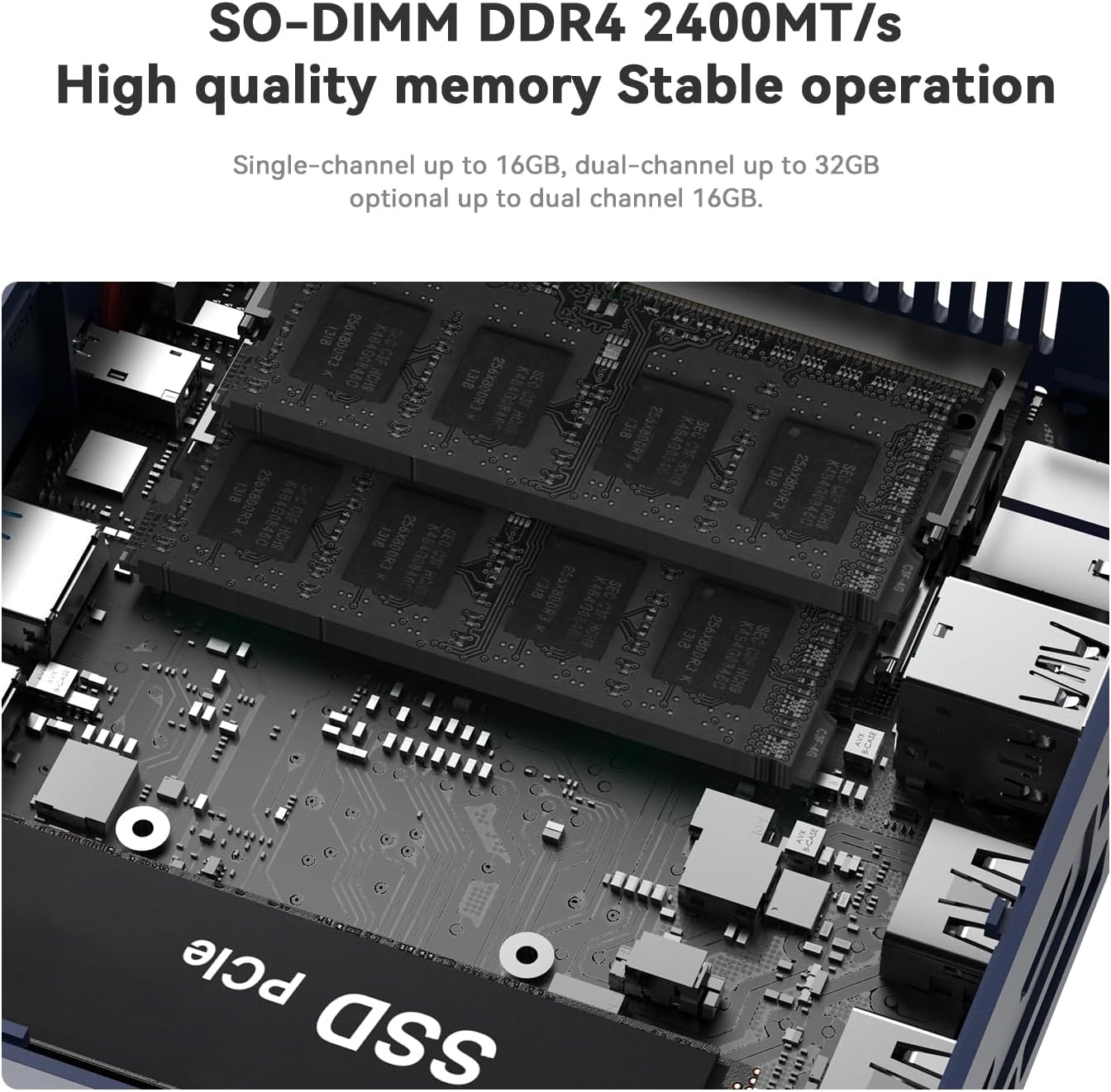 Beelink SER3 Mini PC, AMD Ryzen 3 3200U, 16GB DDR4 500GB PCIe SSD, Mini Desktop Computer Support 4K Dual-Screen Display/1000M LAN/WiFi5/BT5, for Home/Office