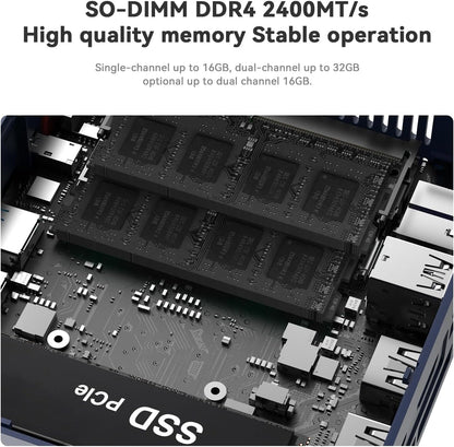 Beelink SER3 Mini PC, AMD Ryzen 3 3200U, 16GB DDR4 500GB PCIe SSD, Mini Desktop Computer Support 4K Dual-Screen Display/1000M LAN/WiFi5/BT5, for Home/Office