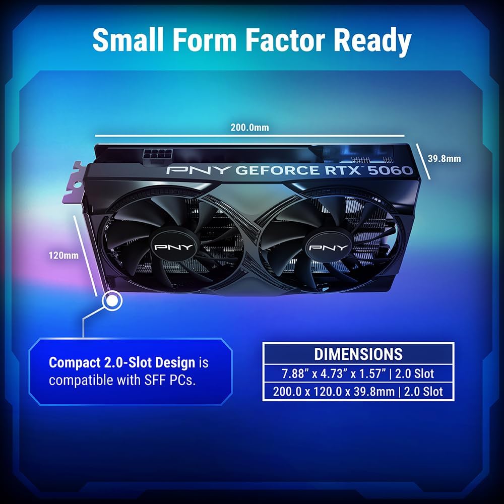PNY NVIDIA GeForce RTX™ 5060 OC Dual-Fan Graphics Card
