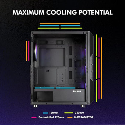 Zalman i3 NEO ATX Mid Tower Gaming PC Case image 2