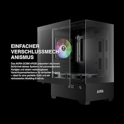 GAMDIAS Micro-ATX Tower Computer Case with Tempered Glass
