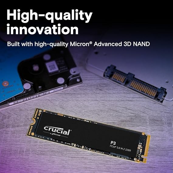 Crucial P3 1TB PCIe Gen3 3D NAND NVMe M.2 SSD, up to 3500MB/s - CT1000P3SSD8 image 2