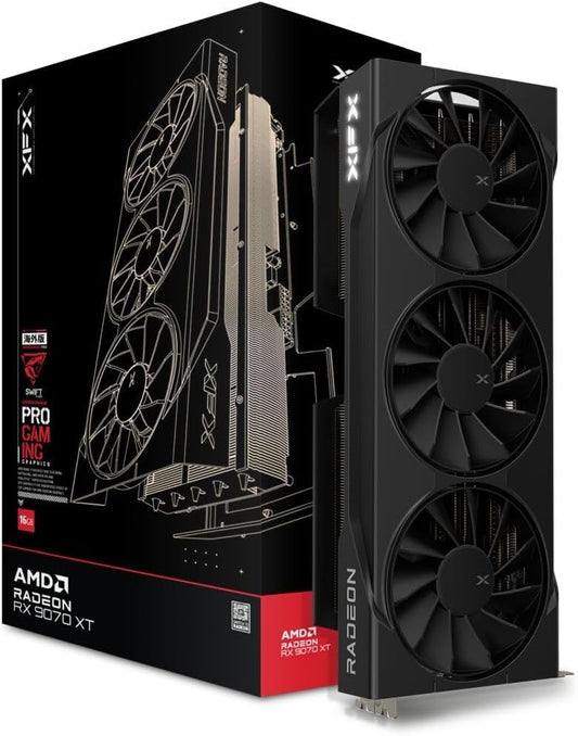 XFX Swift AMD Radeon RX 9070XT Triple Fan Gaming Edition with 16GB GDDR6 HDMI 3xDP