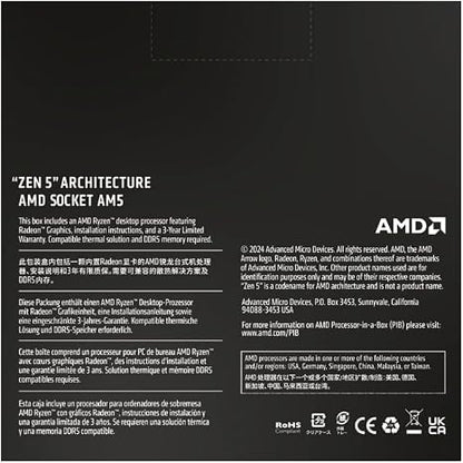 AMD Ryzen™ 5 9600X 6-Core, 12-Thread Unlocked Desktop Processor With Radeon Graphics