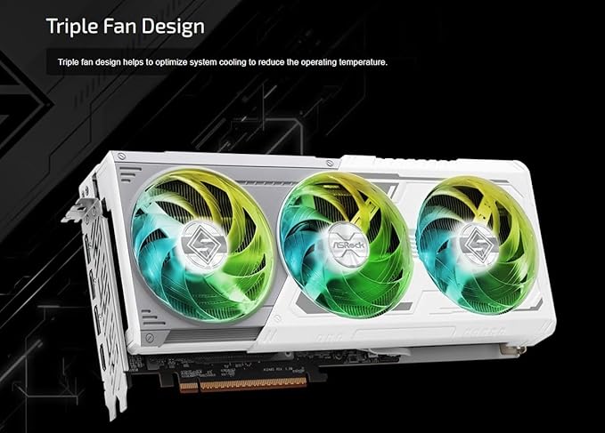 ASRock AMD Radeon RX 9070 XT Steel Legend 16GB White GPU image 2