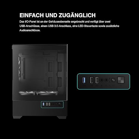 GAMDIAS Micro-ATX Tower Computer Case with Tempered Glass