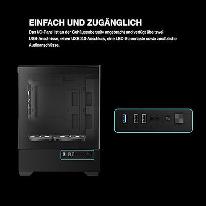 GAMDIAS Micro-ATX Tower Computer Case with Tempered Glass