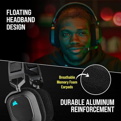 CORSAIR HS80 RGB WIRELESS Multiplatform Gaming Headset image 2
