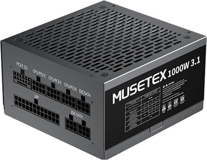MUSETEX PC Power Supply 1000W, ATX 3.1 & PCIE 5.0 Gaming Power Supply