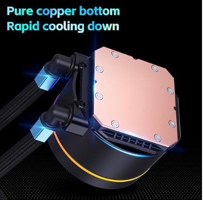 ibrar's 240mm AIO Liquid CPU Cooler for AMD/Intel, Dual RGB Fans, LCD Display image 4