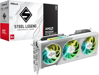 ASRock AMD Radeon RX 9070 XT Steel Legend 16GB White GPU image 0