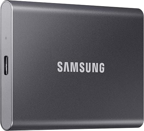 Samsung T7 Portable SSD 2TB Titan Gray, USB 3.2 Gen 2, Up to 1,050MB/s