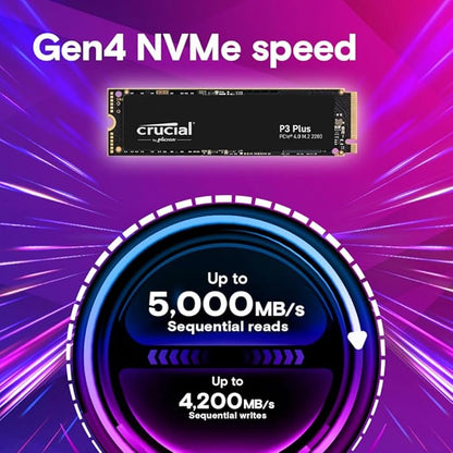 Crucial P3 Plus 500GB PCIe Gen4 3D NAND NVMe M.2 SSD, up to 5000MB/s image 2