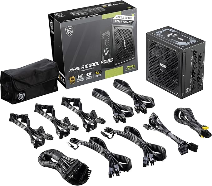 MSI MAG A1000GL PCIE 5 Gaming Power Supply image 2